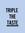 Black text TRIPLE THE TASTE on a light blue background